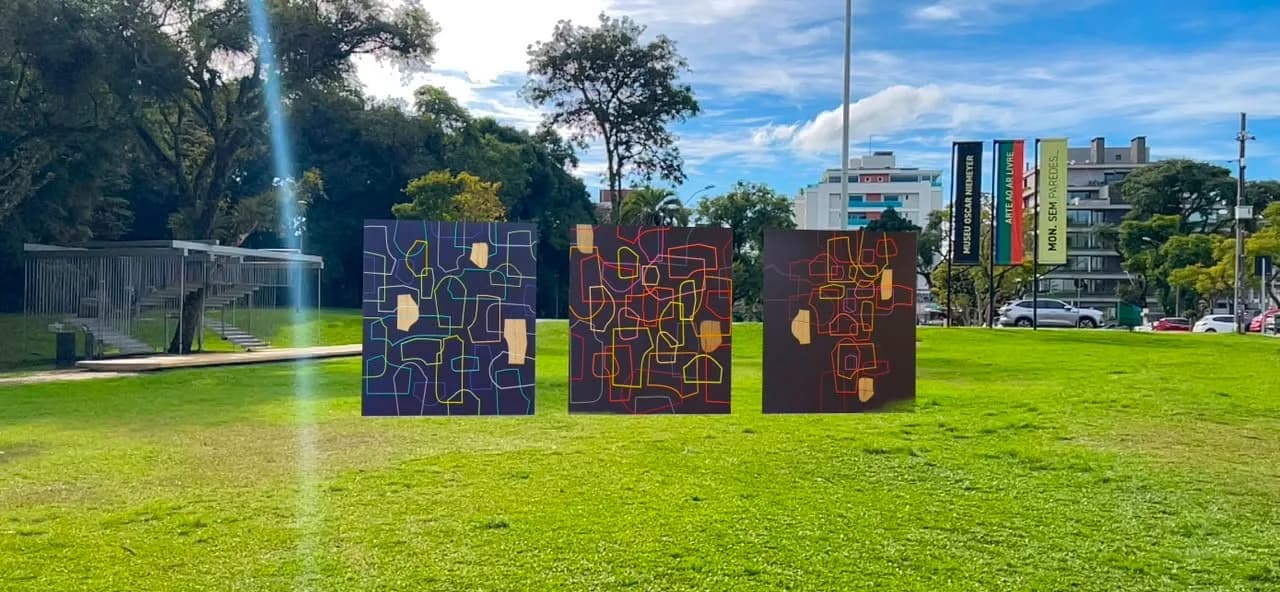 Obras de artistas da Bienal de Curitiba em realidade aumentada.
