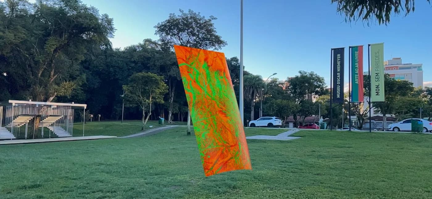 Obra de artista exibida em realidade aumentada na Bienal de Curitiba.